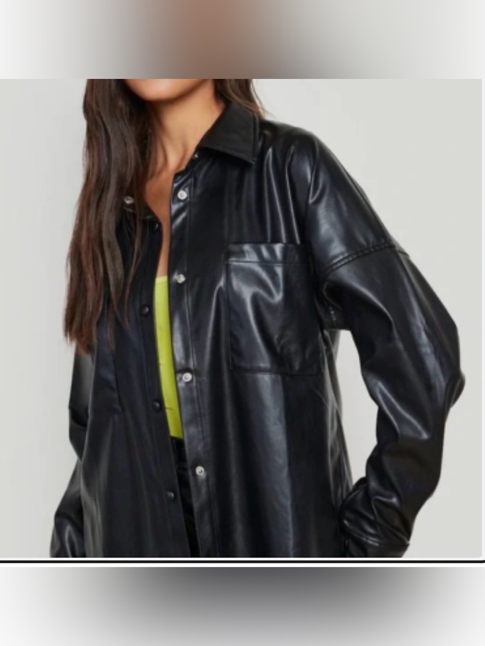 Cotton On Faux Oversized Leather Shirt/Jacket